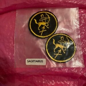 Sagittarius Embroidered Patch Set - Black and Gold brand new